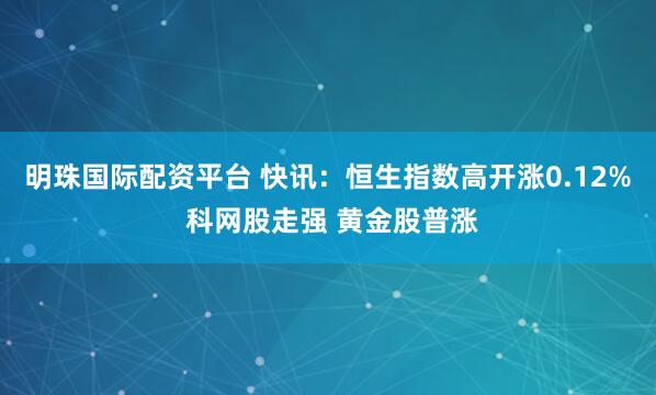 明珠国际配资平台 快讯：恒生指数高开涨0.12% 科网股走强 黄金股普涨